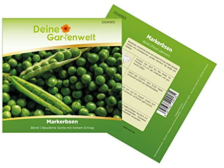 Markerbsen Bördi Samen - Pisum sativum - Erbsensamen - Gemüsesamen - Saatgut für 50 Pflanzen