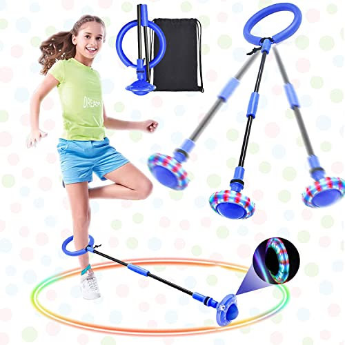 Sunshine smile Kinder Blinkender Springring,Swing Wheel mit Lichtrad,Sport Sprungball,Springender Ball Blinkender,Fettverbrennungsspiel für Kinder und Erwachsene, ​Outdoor-Hüpfspiel