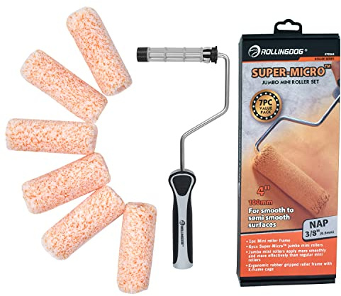 ROLLINGDOG 4 Inch Mini Roller, 4 Inch Jumbo Microfiber Paint Roller Covers