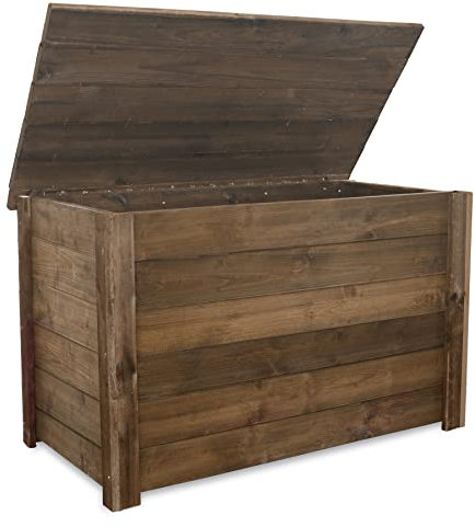 PLANTAWA Baúl Madera Exterior 100x50x60 cm - Baúl Almacenaje Vintage para Jardín y Exterior