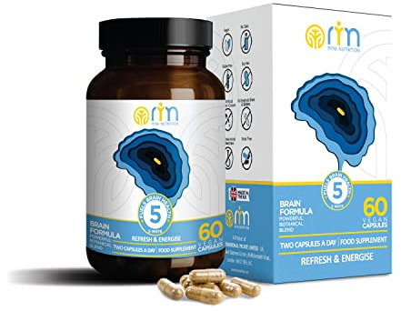 R.Y.M Nutrition - Brain Formula - Refresh and Energise - Nootropic Brain Support with B Vitamins, Vitamin D3, Triple Magnesium, Reishi, Lions Mane and Ashwagandha Supplement - 30 Days Supply