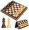 Peradix Jeu d'échecs Echiquier en Bois Magnétiques, Echec avec Double Reines, Échiquier de Voyage Pliables, Jouets et Cadeaux de Jeux Éducatifs pour Adultes et Enfants (30 X 30CM)