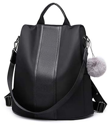 Miss Lulu Mochila Antirrobo de PU para Mujer - Mochila de Gran Capacidad con Múltiples Bolsillos, Convertible en Bolso de Hombro para Trabajo, Viaje y Uso Diario