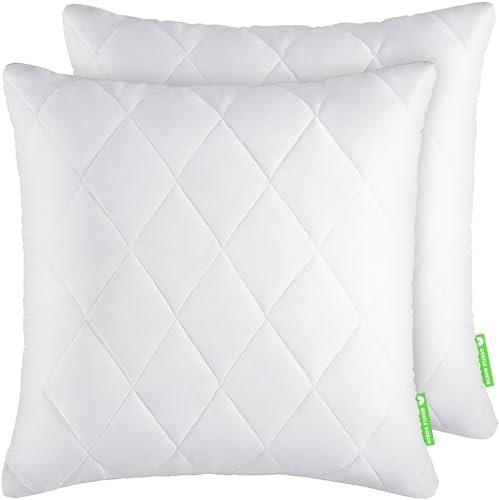 Gentle North Kopfkissen (35x35 cm groß) - 2er Set Kissen für Bett und als Dekokissen - Mit Reißverschluss für Füllung - Sofakissen - Zierkissen für Couch und Sofa - Ökotex - Waschbar bis 60° - Weiß
