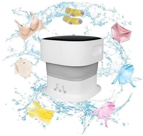 Lavado PortáTil Plegable ， Lavadora Carga Superior 9L Con Spin Dry,Entrada Y Salida Automática De Agua ， Lavadora Carga Superior para Ropa Interior de Bebé Calcetines