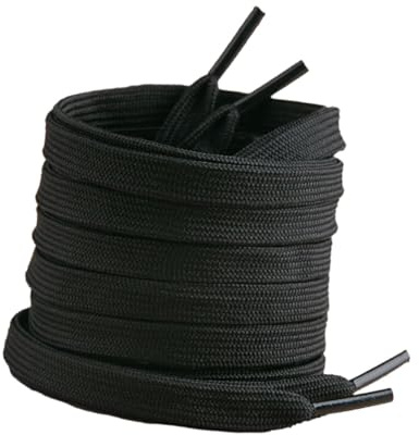 Hellery Lacets de Skate 305 Cm pour Hockey sur Glace et Patinage Artistique, Compatibles avec Diverses Bottes, Noir