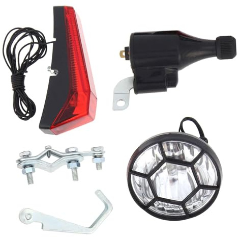 Pegciuho Ensemble de Feux Arrière de Vélo à Dynamo, Accessoires de Vélo, Facile à Installer, Universel, étanche, Générateur de Friction, b