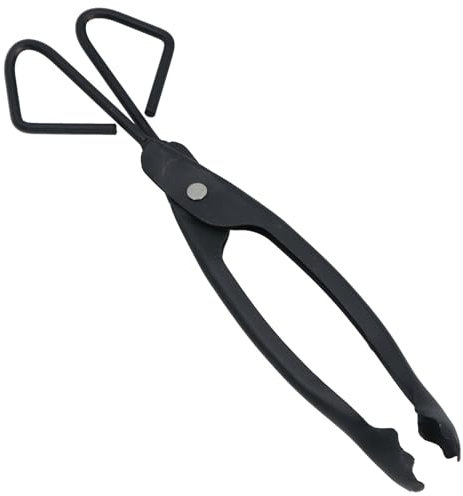 Pinzas de madera de carbón para el lado del fuego, para mover, para chimenea, hoguera, tijera