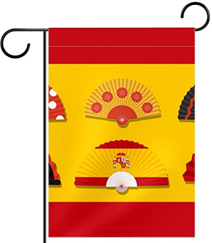 Bandera Patrón Tradicional De Abanico Español Bandera Balcón Reforzada Bandera De Jardín Resistente Banners Per Eventos Balcón Decoración 30X45Cm