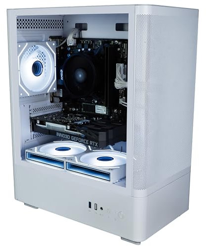 ionz Gaming PC - AMD Ryzen 5 5500, Nvidia RTX 3050, 16GB RAM, 500GB NVMe SSD, Windows 11, 500W 80+ PSU, WiFi, Spin Mesh - White