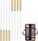 Ertisa BBQ Kabob Spiedini in Acciaio Inox Set 8 Pezzi Spiedi Piatti Riutilizzabili 43cm per Barbecue Grigliatura Carne Verdure BBQ Bastone, Accessori Barbecue per Utensili Barbecue con manico in legno