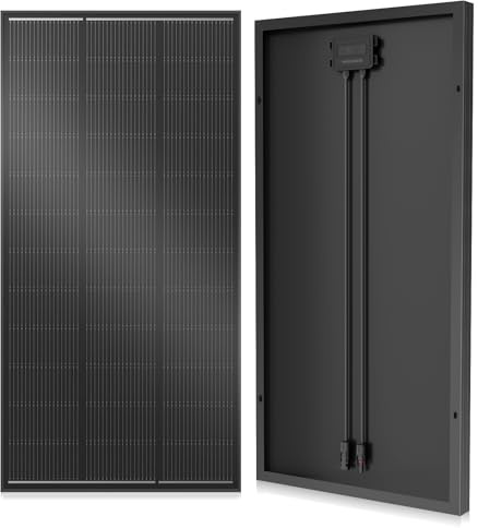 Solarpanel 200W, 12V PV Modul, SMBB Technologie, Hohe Effizienz Monocrystalline Solarmodul, Full Black Aluminium Frame Solar Panel, Ideal for Balcony Power Plant, Motorhome, Boat (200W)