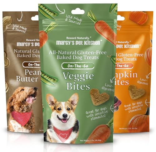 Marcy's Pet Kitchen-Diabetic Dog Treats-Vet Recommend-No Preservatives - Crunchy, Superfoods, All Natural-Vegan Homemade,-Gluten Free-for Sensitive Stomachs-Made in The USA Only (On The Go Variety)