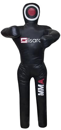 Lisaro Kunstleder - Wurfpuppe - Grappling - Dummy für MMA Kampfsport, Jiu Jitsu, Judo, Ringen, Wrestling. Gefüllt. Große: 145 cm