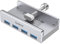 ORICO USB Hub Clip-Typ, 4 Port USB 3.0 Hub 5 Gbps Super Speed Mini Aluminum Datenhub Mit 150cm Kabel (A to A, Weiß) für Monitoren、Schreibtischen (Ohne Netzteilanschluss) - Silber