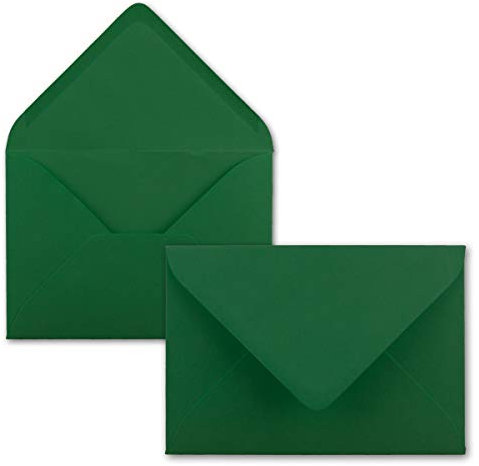 25 Mini Brief-Umschläge - Dunkel-Grün - 5,2 x 7,6 cm - Miniatur Kuverts mit Nassklebung für Blumen-Grüße, Grußkarten, Anhänger & Geld-Geschenke - FarbenFroh by GUSTAV NEUSER