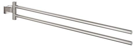 GROHE Essentials Cube | Badaccessoires - Handtuchhalter | 2-armig, schwenkbar 439 mm | supersteel | 40624DC1