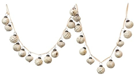 Creative Co-op Glass Garlands, Matte White