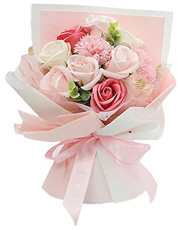 MagiDeal Creative Oeillet Rose Savon Fleur Bouquet D'anniversaire Cadeau du Jour de Valentine Floral Décoration - Rose B