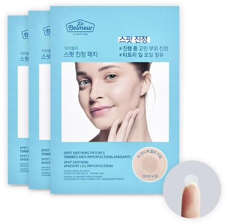 DR.BELMEUR klären Spot beruhigende Flecken 72 Zählung, Teebaumöl Akne Pickel Patch, Spotpflegebehandlung, Gesichtsfehler schützen unsichtbare Cover -Aufkleber, koreanische Hautpflege, Schönheit