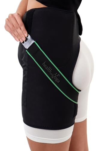 SoulGenie HealthAndYoga™ Extra Padded Hip Protection Belt-Pioneering Design Binder Support Brace to Reduce Falls, Hip Fracture, Injury-Rehab Aid for Post-Surgery Recovery-Free Size, Unisex (Left)