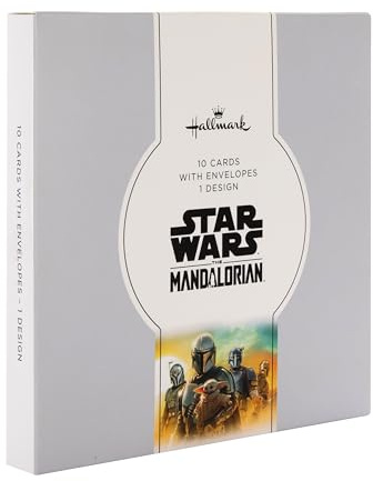 Hallmark julkort, grogu & sorgan grodor design, paket med 10, The Mandalorian, Star Wars, julkort multipack