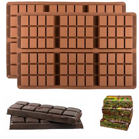 Molde de Chocolate y Turrón en Silicona - 2 Piezas con 6 Celdas Profundas