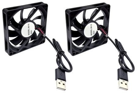 JZK 2STK 80x80x15mm DC 5V USB bürstenloser Mini-Lüfter 80mm, 2500 U/min, 0.12 A, 8015 Gleitlager kleiner DC-Lüfter 8cm, USB-3D-Druckerlüfter, PC-Gehäuselüfter
