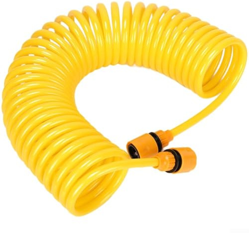 Manguera de jardín con diseño de bobina expandible para riego, hecha de material EVA ligero con accesorios de latón resistentes a la corrosión (15 metros)