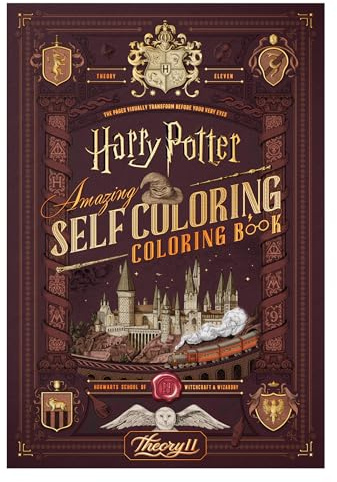 theory11 Harry Potter Self-Coloring Magic Trick Book – Officially Licensed Wizarding World Designs – Intricate Illustrations for Fans & Creators – Loved by Potterheads & Artists