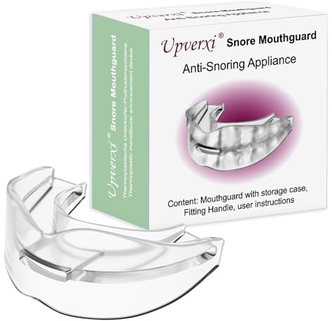 Upverxi Snore Mouthguard: Anti-Snoring Mouthpiece Sleeping Aid, Comfortable & Reusable Anti Snoring Device for Adults Men & Women(White)
