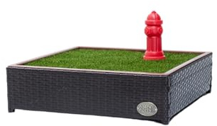 Porch Potty Small Indoor & Outdoor Dog Potty System with Artificial Grass, Quick-Draining Base & Drainage Hose – Reusable Dog Grass Pad for Apartments, Balconies, Patios & RVs