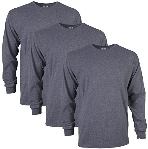 Gildan herr Ultra långärmad T-Shirt i bomull, stil G2400 (3-pack)