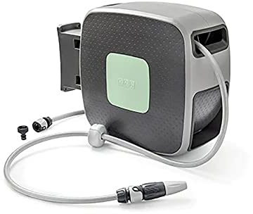 GF GARDEN, Rewall Style Automatische Wandschlauch-Schlauchtrommel zur Bewässerung von mittelgroßen bis großen Garten, 180° schwenkbar, mit 35 Meter verstärktem Schlauch