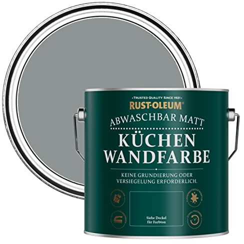 Rust-Oleum Grey Washable Kitchen Wall Paint in Matt Finish - Mid-Anthracite 2.5L