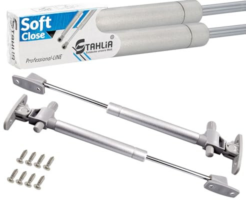 Stahlia Gasdruckfedern 50N Softclose (2 Stück) Klappenbeschlag Gasdruckdämpfer Türdämpfer Klappenhalter Gasfeder Dämpfer Kompressionsfeder Federdämpfer