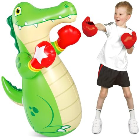 47 Kids Punching Bag, Inflatable Boxing Bag, Bounce Back Toy for Boys and Girls Ages 3+, Indoor and Outdoor Play