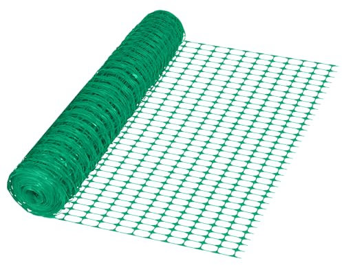 JOIEYOU Valla de barrera, valla de plástico de polietileno, 50 x 1 m, barreras de seguridad, malla de alambre, valla para perros, verde