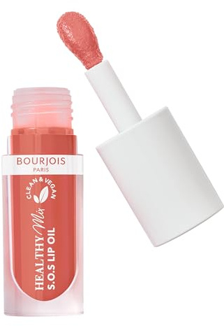Bourjois Healthy Mix Clean S.O.S Huile à lèvres, Hydratante et brillante, Huiles de fruits nourrissantes et collagène vegan, 94% d'ingrédients d'origine naturelle, 4,5 ml, 05 Coeur Cacao