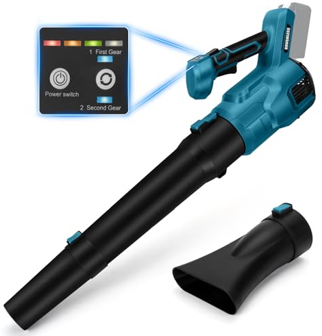 Soffiatori per foglie senza fili per batterie Makita 18V, 3 velocità soffiatore elettrico aspirafoglie da giardino a batteria, Soffiatore elettrico per la manutenzione del prato e scarico della neve
