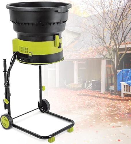 ZyKnaurral Broyeur De Feuilles électrique sans Lame, 8 000 TR/Min, Broyeur De Feuilles électrique, Taux De Broyage 17:1, Taille De Broyeur Réglable, Collecteur De Feuilles 40MPowerCable