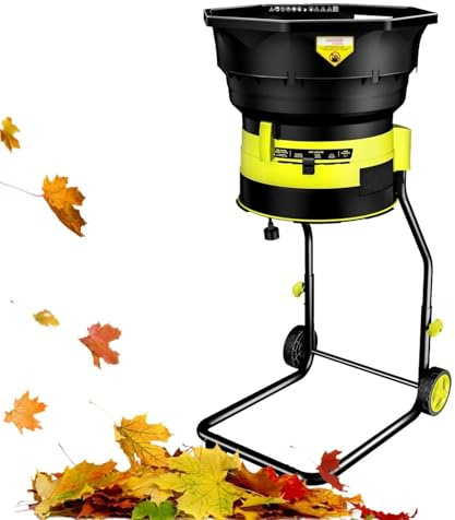 CUTANGELAR Broyeur de feuilles électrique, broyeur de feuilles de jardin de 2500 W , technologie sans lame et trémie d'alimentation de 54 cm, pour le compost, l'entretien du gazon(20mxpowercord)
