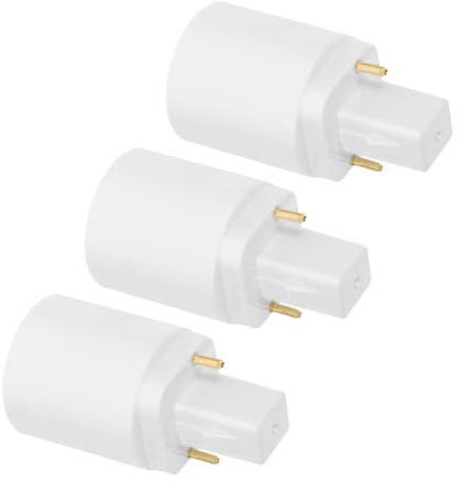 Ciieeo Lot de 3 Adaptateurs de Douille G24d vers E27 2 Broches Certifiés Ce, Convertisseur Électrique Compatible Ampoules LED pour Maison, Bureau et Magasin, Tension Ac 100-230v