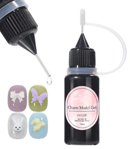 Nagel Formnings Gel 10 ml Genomskinlig Charm Formningslim | 3D Gel För Nagelformning För Förlängning, Konst Och Design, Målning, Färger, Glitter, Pärlor Och Press Till Och Hemma