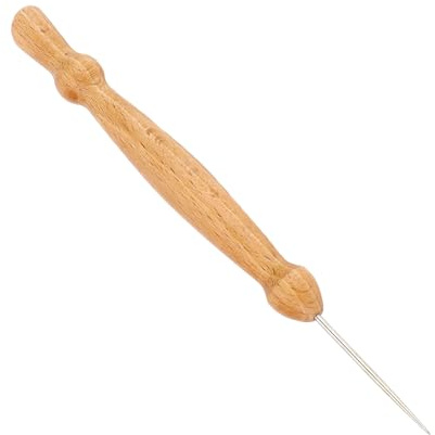 Yinhing Punteruolo da Cucito con Manico in Legno Punta Affusolata Punteruolo Versatile per Progetti Artigianali in Pelle e Tessuto per Appassionati Professionisti e Fai da Te Ideale per Cuciture
