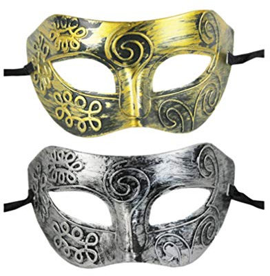 Amosfun Masque RéTro Gladiateur Romains Pour Hommes 2Pcs Masque De Carnaval DéGuisement Halloween Accessoire De FêTe De Mascarade