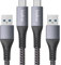 Maxonar 2Pack USB C Charger Cable 10Gbps Data USB A Android Auto Cable QC3.0 3.1A Type C Fast Charging Data Transfer USB3.2 Gen2 for Samsung Note20 Galaxy S24/S23/S22/S21 PS5 Z Flip5 Pixel 9 3M/10ft