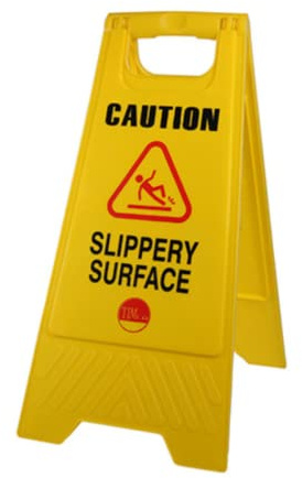 TIMCO A-Frame Safety Sign - Caution Slippery Surface - 610 x 300 x 30mm - For temporary marking of potential hazards in the workplace or in public areas
