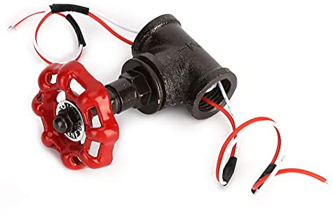 01 02 015 Valvola di arresto da 1/2 pollice, interruttore Steampunk vintage rosso con filo per soggiorno, rotativo ON/OFF ogni quarto di