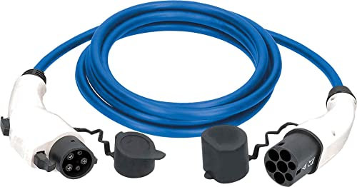 as - Schwabe Typ 2 auf Typ 1 Ladekabel für Hybrid & Elektroautos 7,2 kW / 5 m / 32 A / 230 V - Adapter-Ladekabel Modus 3-1-phasig - mit Aufbewahrungstasche - witterungsbeständig - blau, 65130
